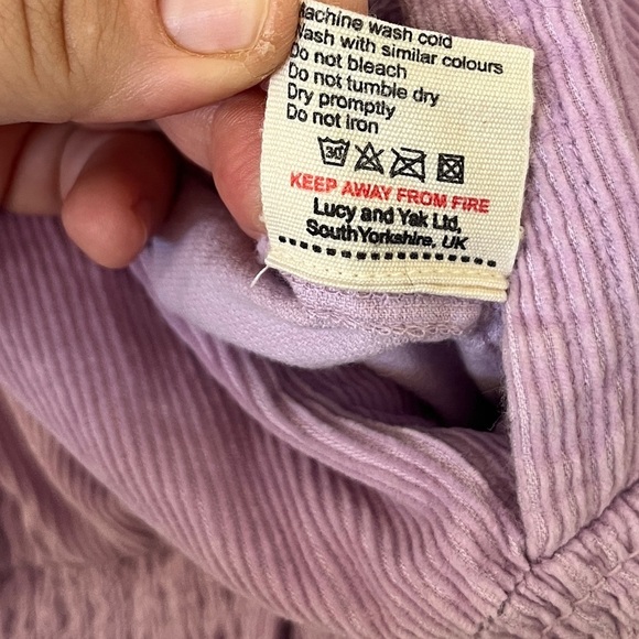 Lucy & Yak Corduroy Boilersuit Orchid Bloom Lilac Jumpsuit XXL Unisex Pastel - Picture 9 of 16